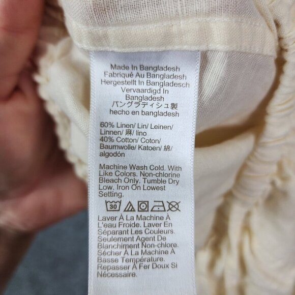 Womens J. Crew Yellow Linen Blend Sleep Pajama Shorts Medium SPRING 24' - Picture 5 of 11